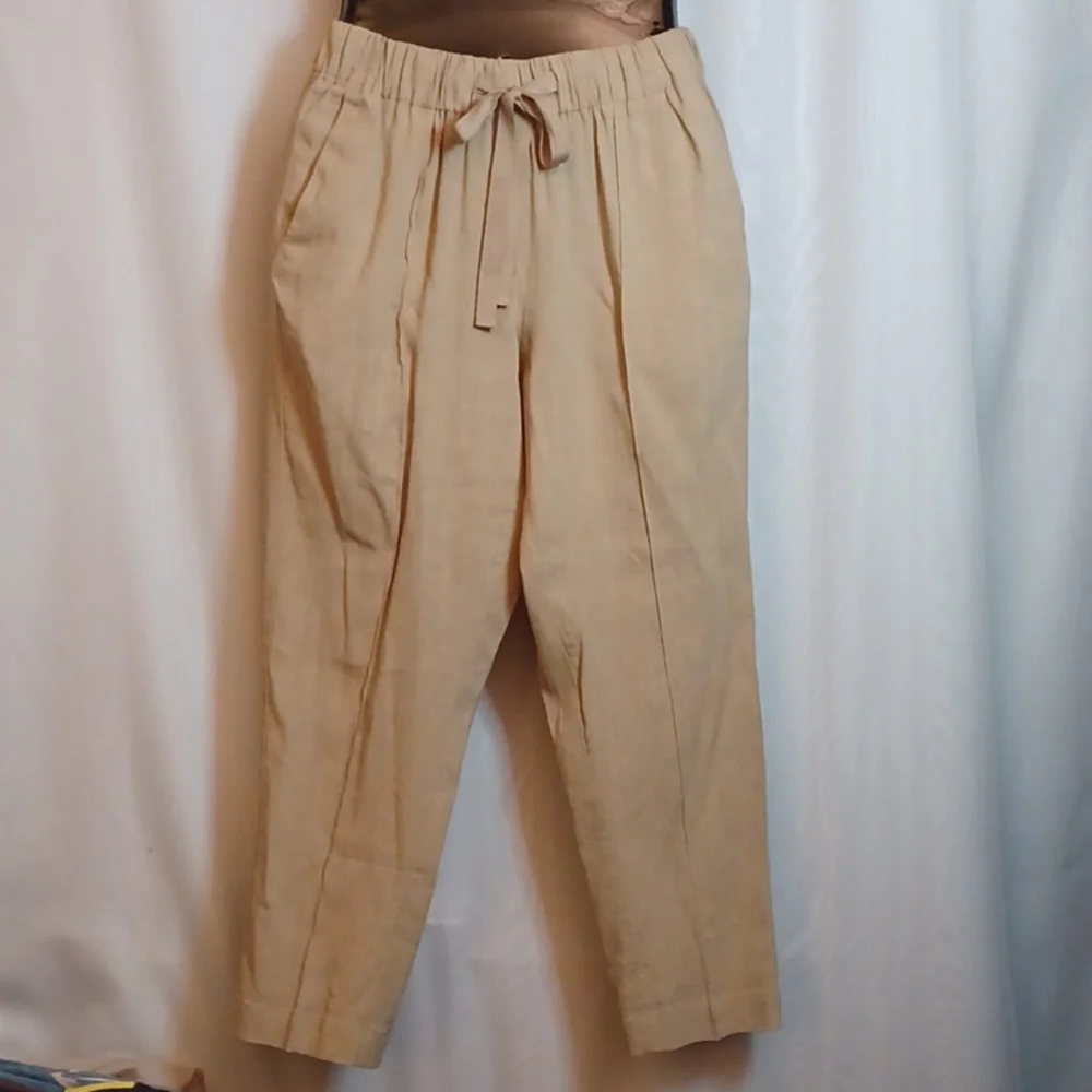 BABATON Women's Linen Blend Elastic Waist Pants Size XS.